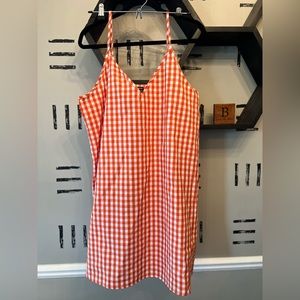 Orange and White Gingham Dress